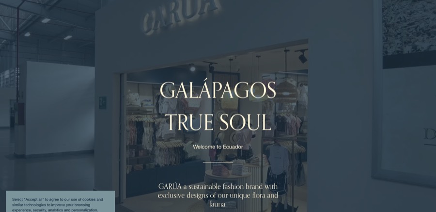 Página de inicio de Garúa Galápagos